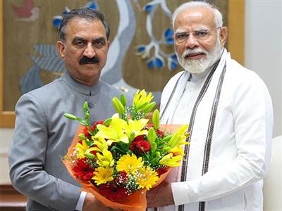 Himachal CM Sukhu meets Prime Minister Modi in Delhi