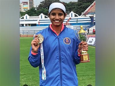 Indian Navy athlete Ancy Sojan wins gold medal in women's long jump at National Open Athletics Championship