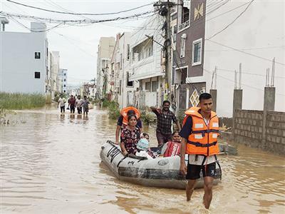 Indian Navy flood relief teams rescue over 180 personnel in Andhra Pradesh