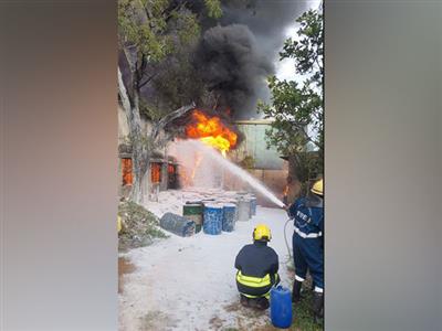 A massive fire breaks out in paints godown in Medchal-Malkajgiri district of Telangana