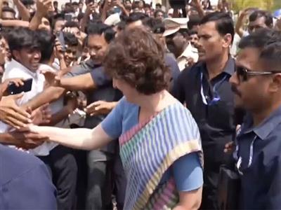 Congress leader Priyanka Gandhi Vadra meets students of Nilgiri college ahead of election campaign