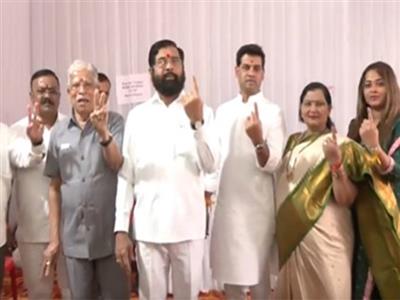 Maharashtra polls: CM Eknath Shinde votes at polling booth in Thane