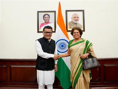 MoS Margherita thanks High Commissioner Senewiratne for deepening India-Sri Lanka ties