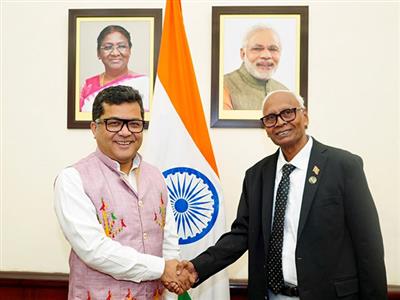 MoS Margherita meets first Non-Resident High Commissioner Pasupuleti of Grenada to India