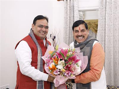 MP CM Mohan Yadav meets Rajasthan CM Bhajanlal Sharma in Delhi