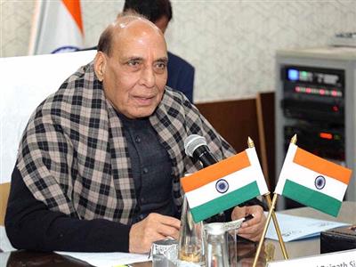 Defence Minister Rajnath Singh leaves for J-K's Akhnoor to celebrate 'Veterans Day'