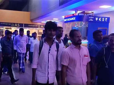 41 Indian fishermen arrested by Sri Lankan Navy return to Chennai Airport