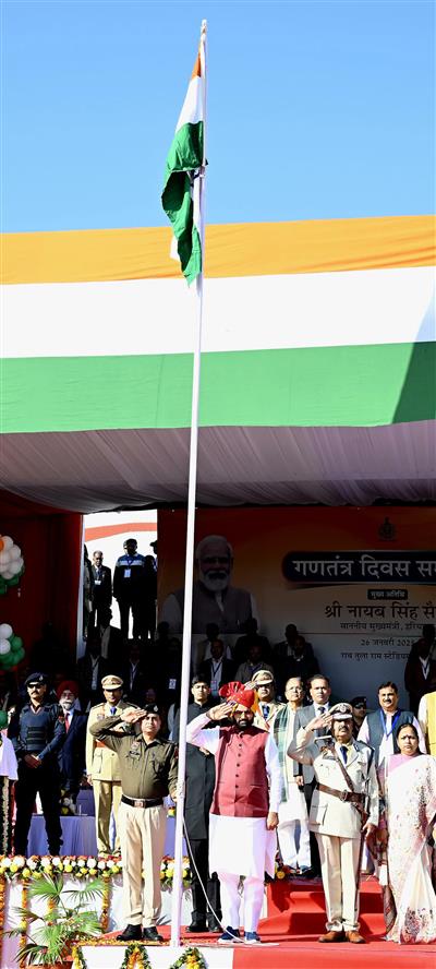 R-Day celebrations, CM unfurls National Flag at Rewari