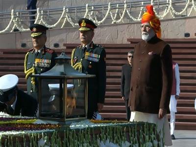 PM Modi dons vibrant multi-coloured turban with bandhgala coat on 76th Republic Day