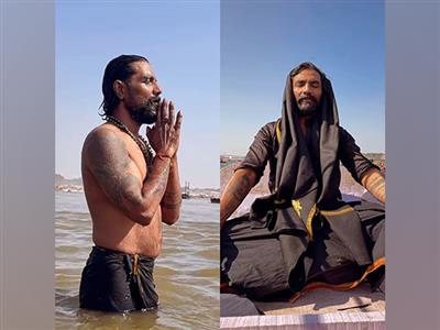 Remo D'Souza takes a holy dip at Maha Kumbh in Prayagraj