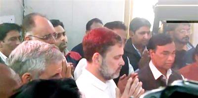 Delhi Assembly polls: Lok Sabha LoP Rahul Gandhi offers prayers at Valmiki Temple