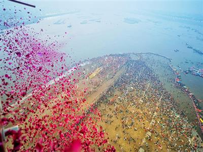 Mahakumbh: Sadhus across Akhadas take holy dip at Triveni Sangam