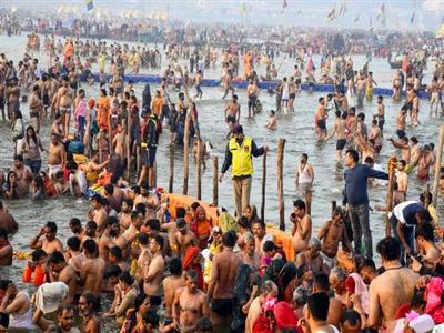 Sea of devotees take holy dip amid tight security on Basant Panchami at Maha Kumbh 2025 in Prayagraj