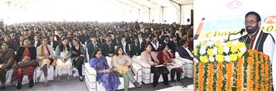 CM addresses students at the state-level ‘Pariksha Pe Charcha-2025 programme at Panchkula