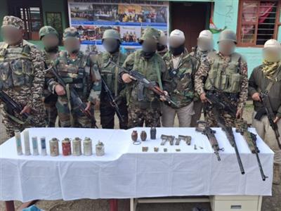 Security forces recover arms and ammunition, apprehend 16 cadres from several districts of Manipur