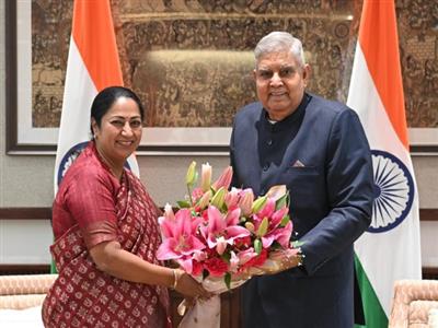 Delhi CM Rekha Gupta calls on Vice President Dhankhar