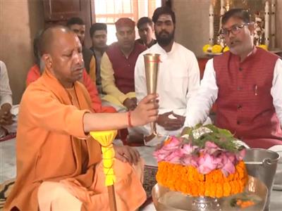 UP CM Yogi offers prayers at Gorakhnath Temple, says 66 crore devotees attended Maha Kumbh