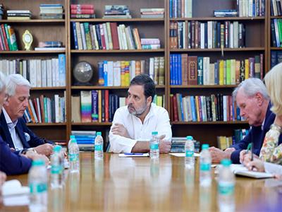 LoP Rahul Gandhi met with a delegation from the Board of Directors of the Chicago Council on Global Affairs