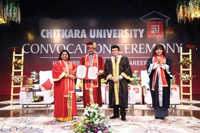 Thumbay Moideen, Founder President of Thumbay Group, Honoured with Honorary PhD Degree by Chitkara University