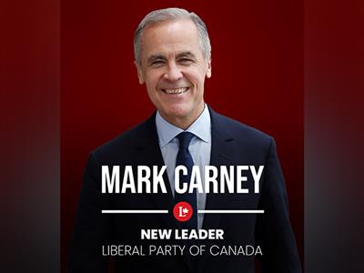 Canada's Liberal Party elects Mark Carney as its leader, to replace Trudeau as PM