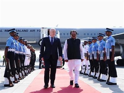 New Zealand PM Christopher Luxon arrives in Delhi