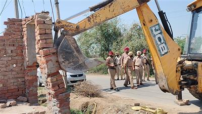 Bulldozer Action on Properties of Two Drug Peddlers in Fazilka