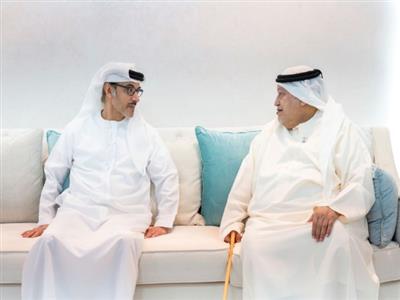 Hazza bin Zayed visits Saeed bin Tahnoon bin Mohammed, exchanges Ramadan greetings